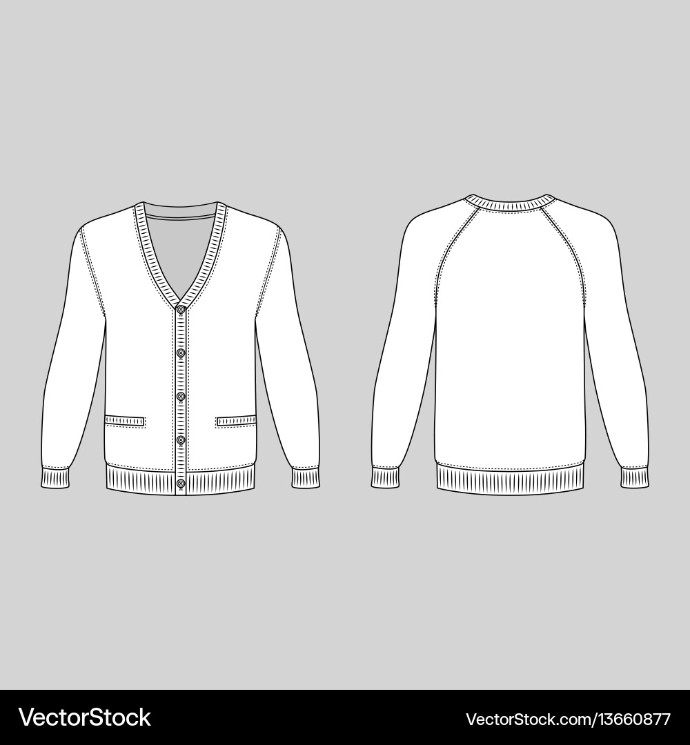 Long Sleeve Raglan Cardigan Vector Image
