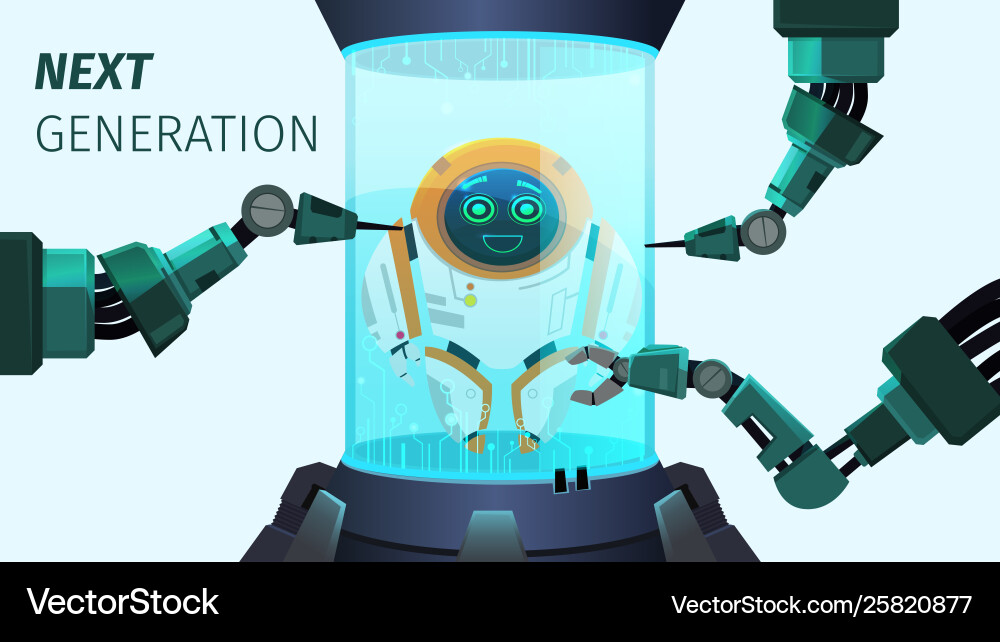 Next Generation Robot Creation vector image