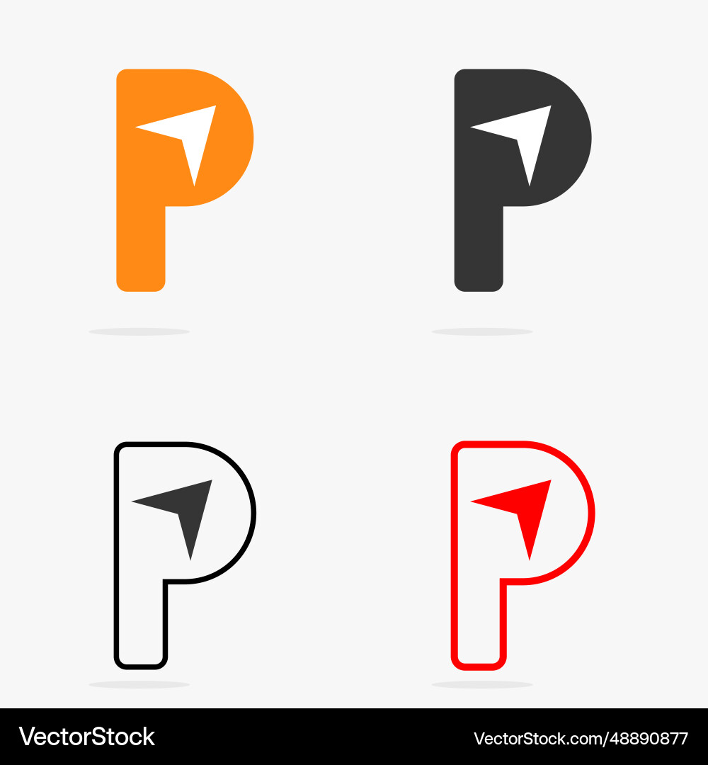P letter click cursor logo P letter click cursor logo Vector Image