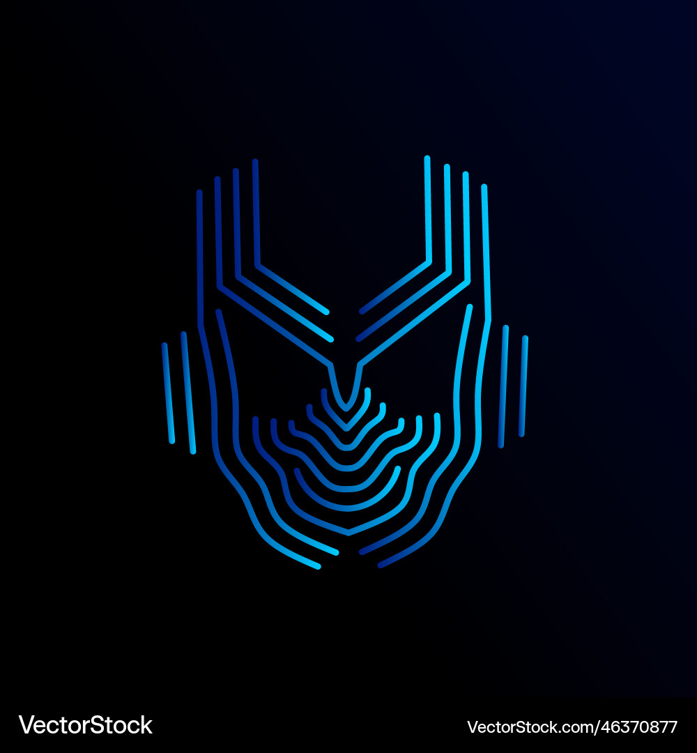 Robot logo design with dark background abstract Robot logo design with dark background abstract Vector Image
