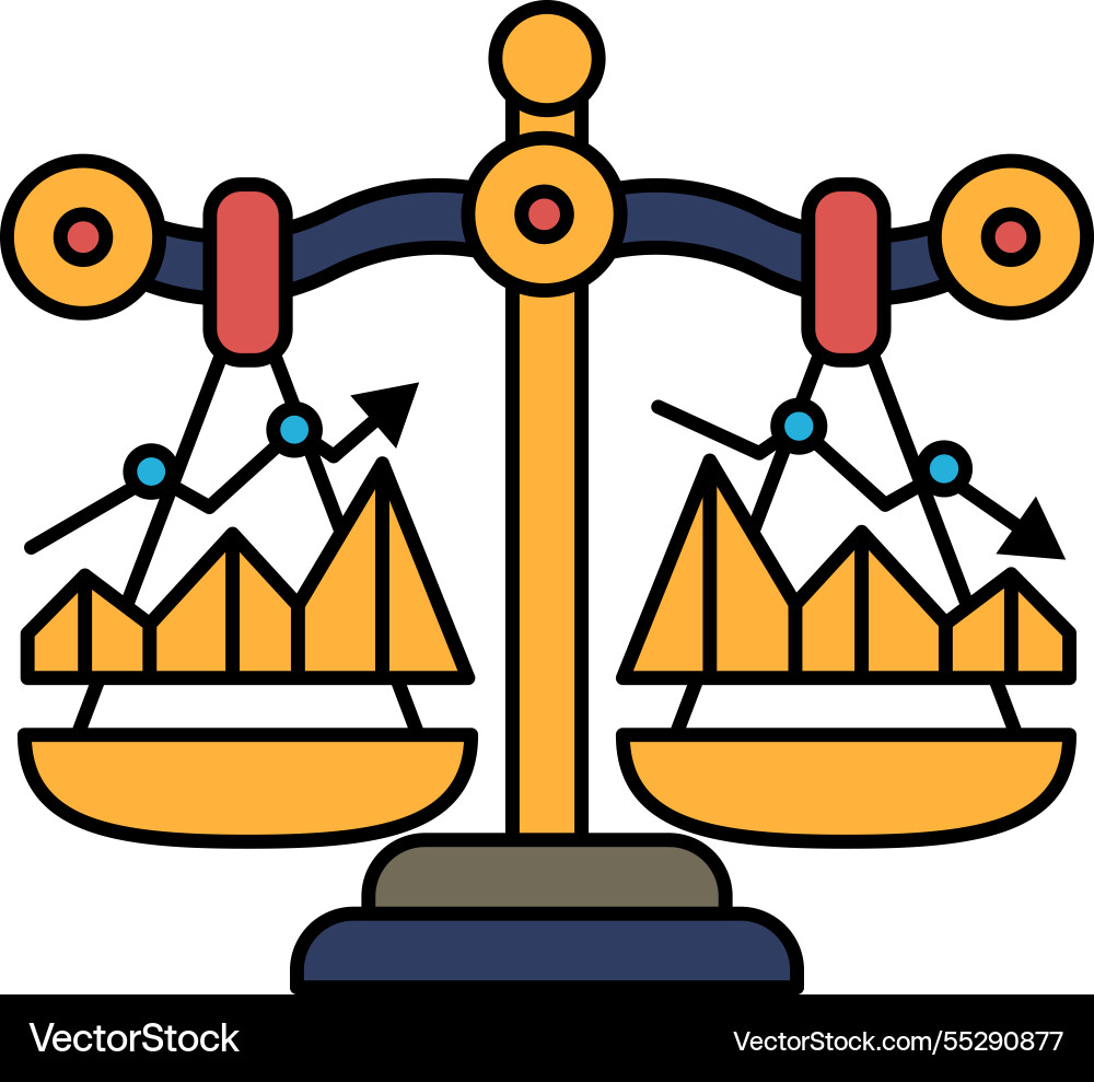 Scale with two lines on it one of which Scale with two lines on it one of which Vector Image