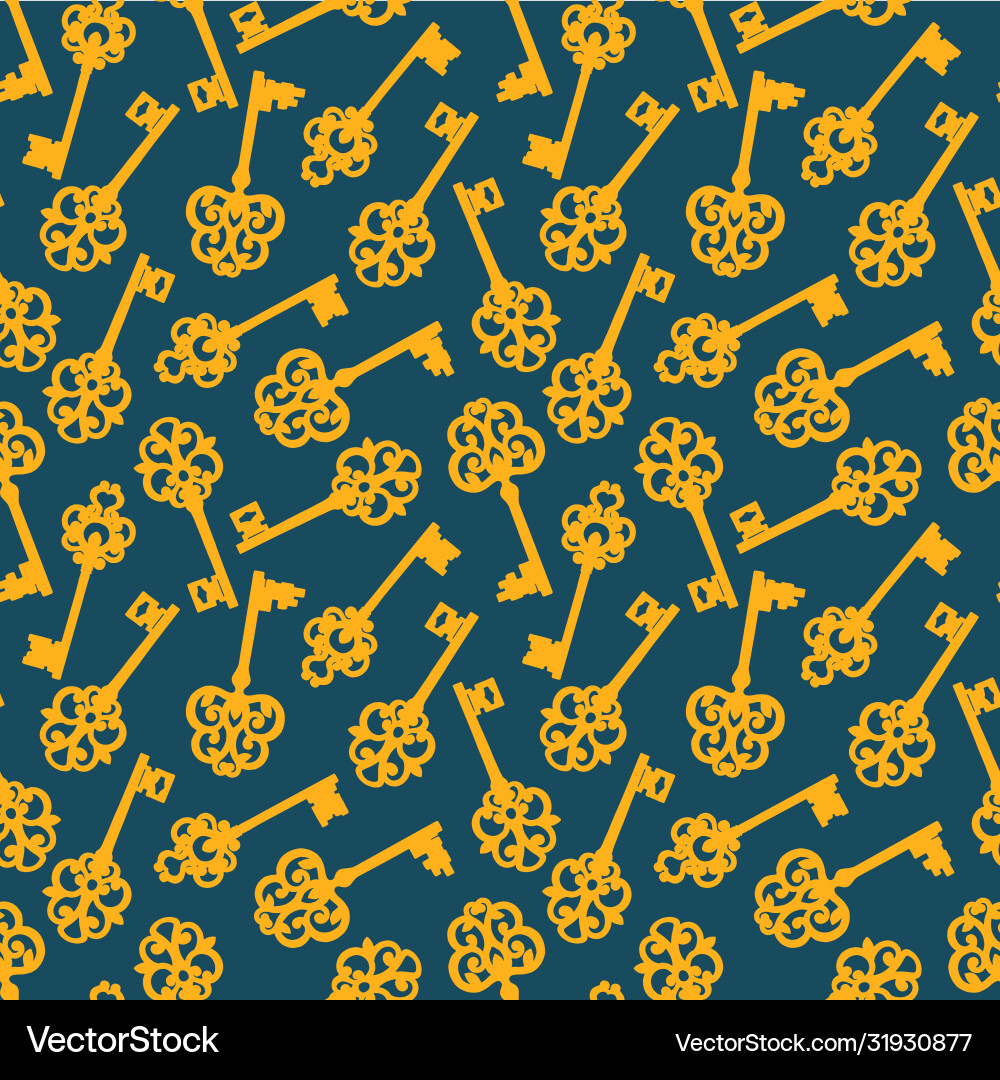 Seamless pattern with antique keys vector image