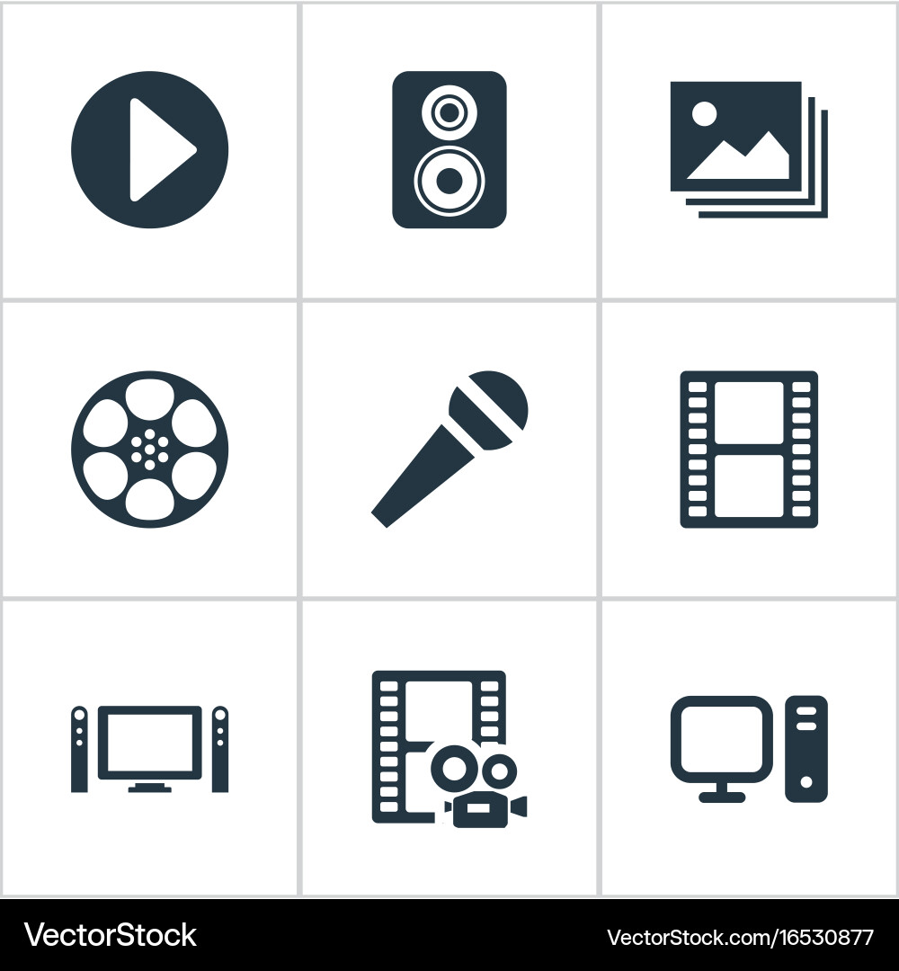 Set of simple icons element Vector Image