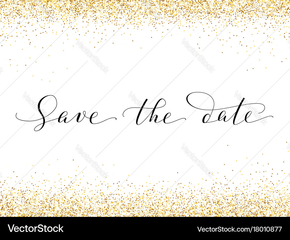 Sparkling Save the Date Card vector image