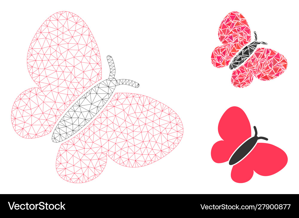 Summerbird mesh 2d model and triangle Summerbird mesh 2d model and triangle vector image