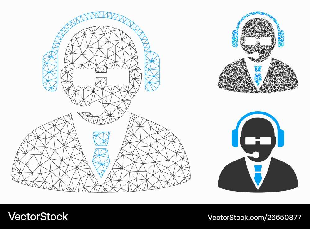 Support manager mesh wire frame model Support manager mesh wire frame model vector image