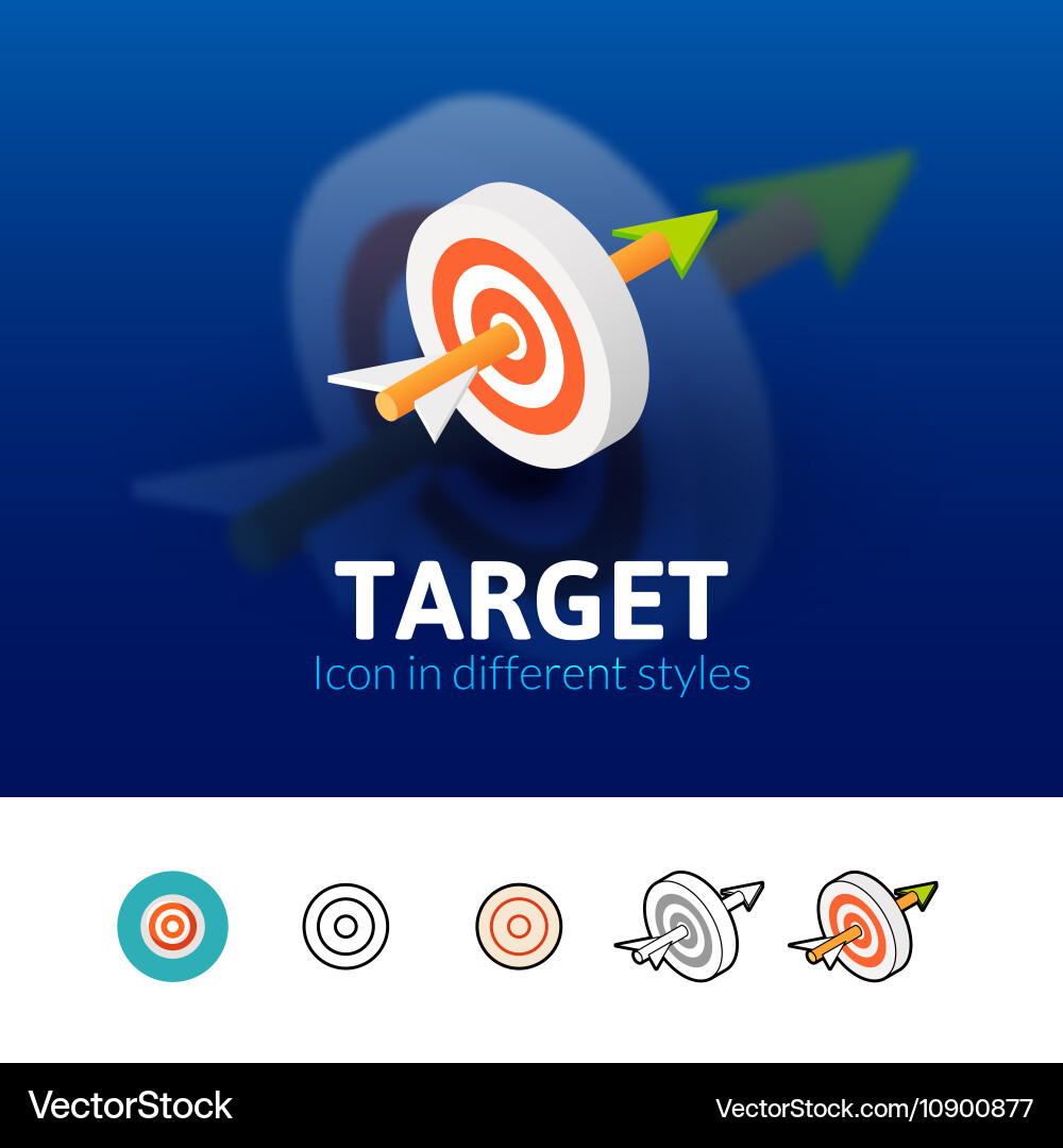 Target icon in different style Vector Image