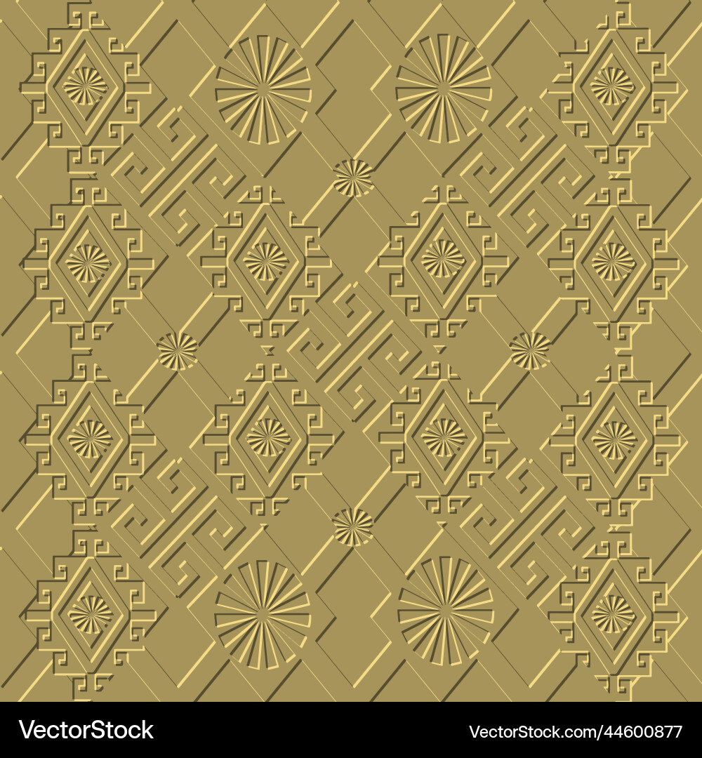 Textured emboss 3d seamless pattern geometric Vector Image