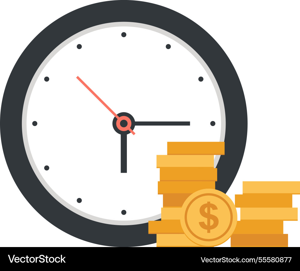 Time efficiency flat web icon concept Time efficiency flat web icon concept vector image