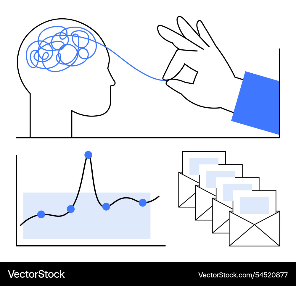 Unraveling complexity simplifying thoughts Vector Image