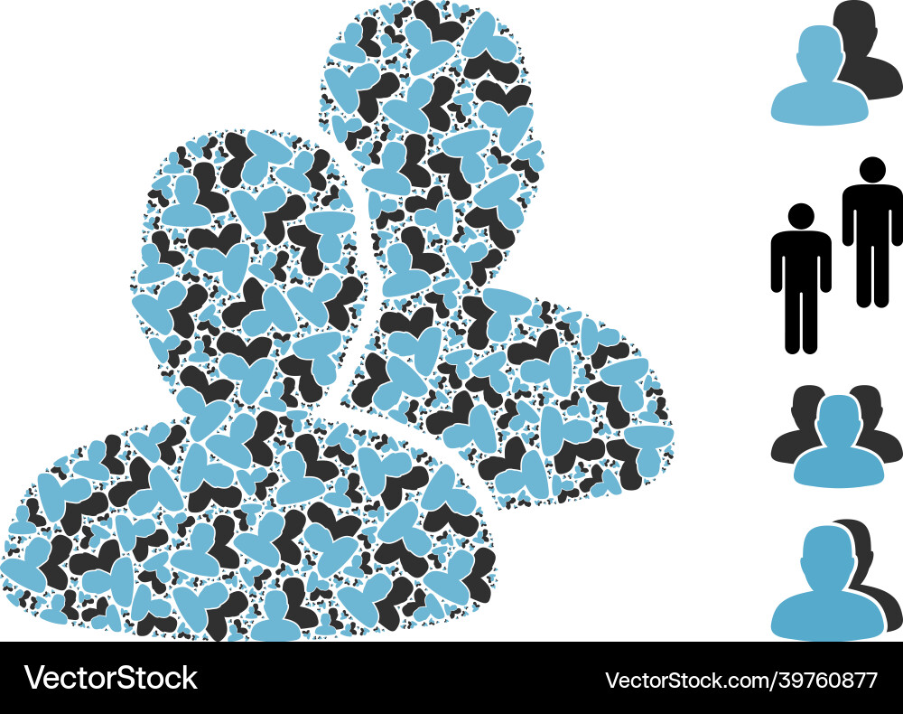 Users icon recursive composition Users icon recursive composition vector image