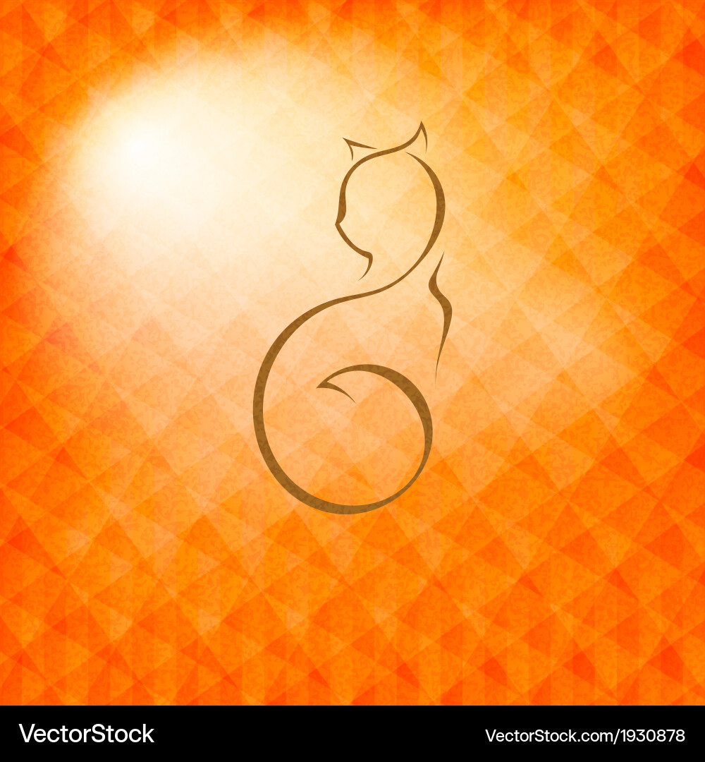 Abstract geometric object and cat Vector Image