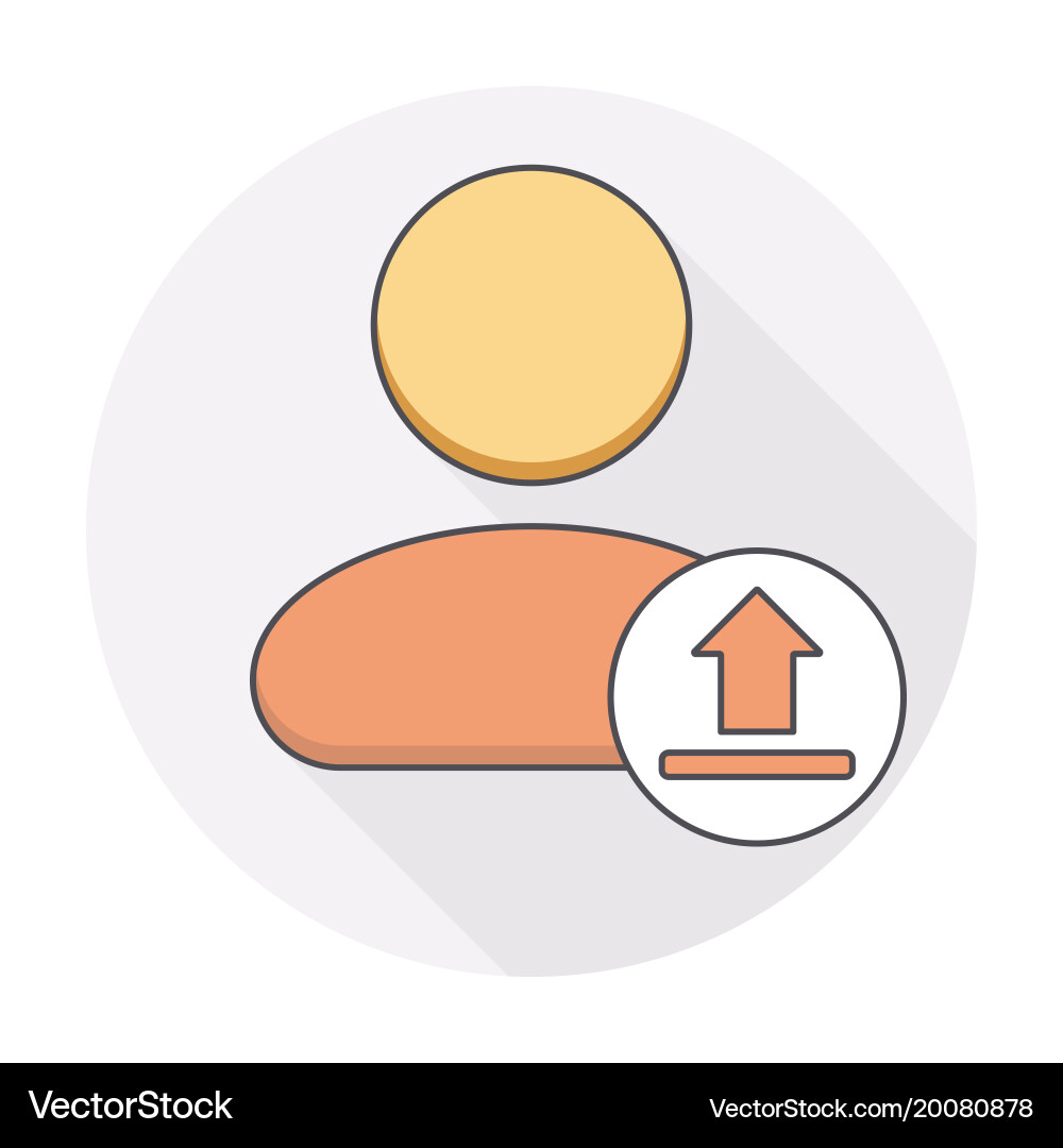 Arrow up upload user icon vector image