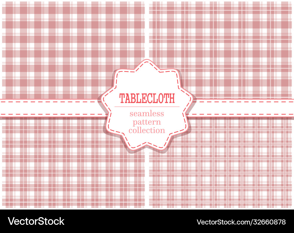 Blush pink classic tablecloth pattern set Blush pink classic tablecloth pattern set vector image