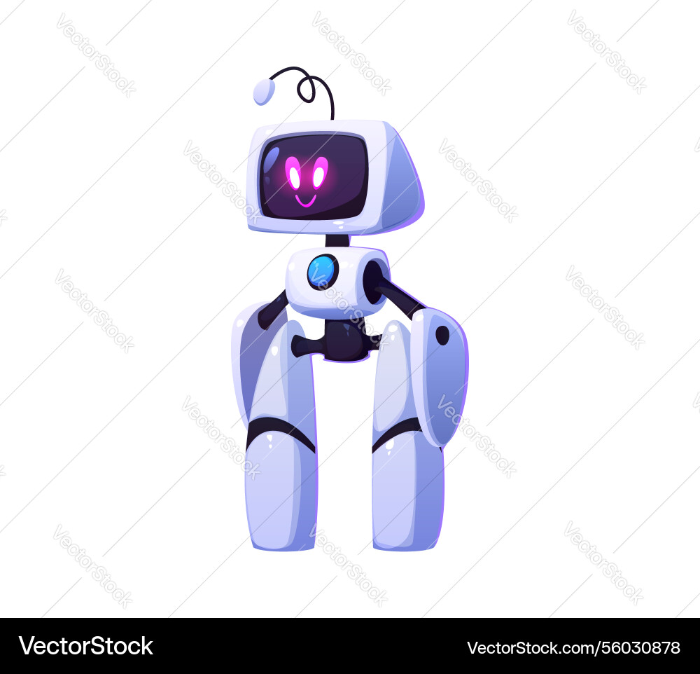 Cartoon futuristic robot or droid mascot character Cartoon futuristic robot or droid mascot character vector image