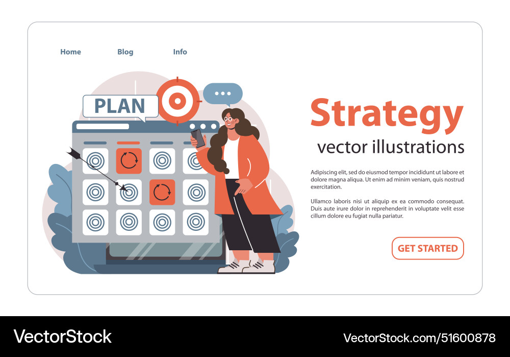 Constructing a strategy using methodical Constructing a strategy using methodical vector image