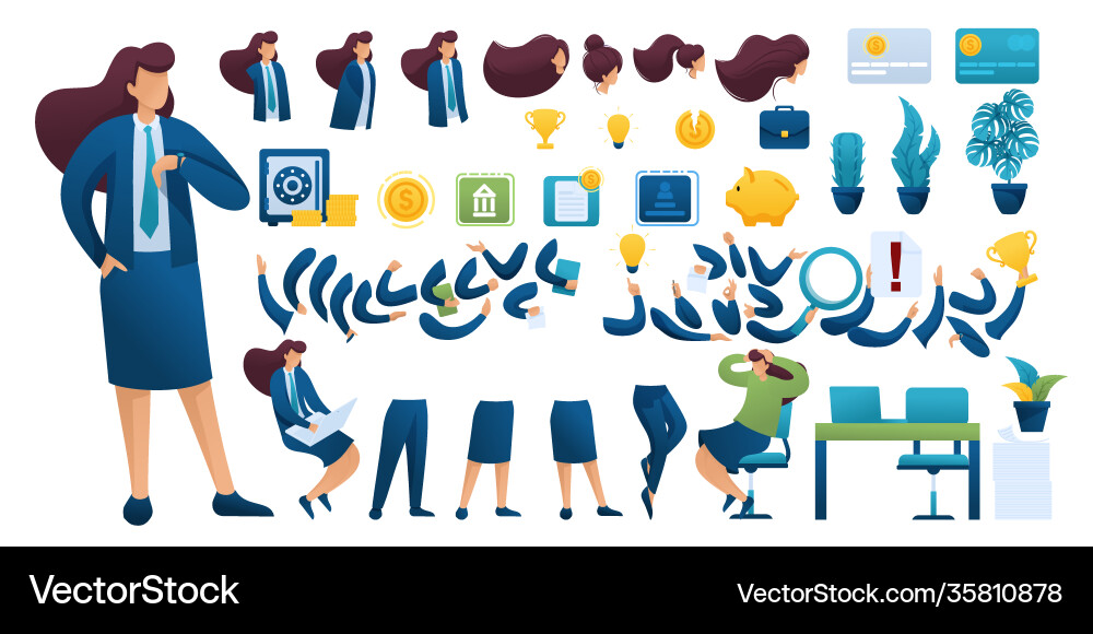 Constructor for creating a businesswoman create Vector Image