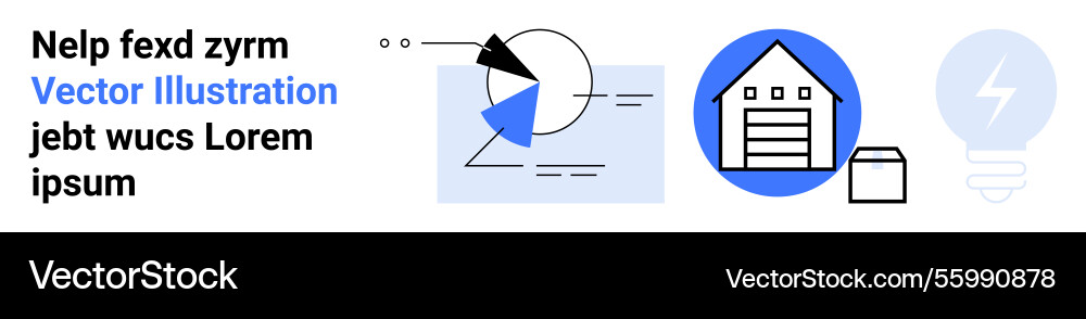 Data charts with pie graph property icons Vector Image