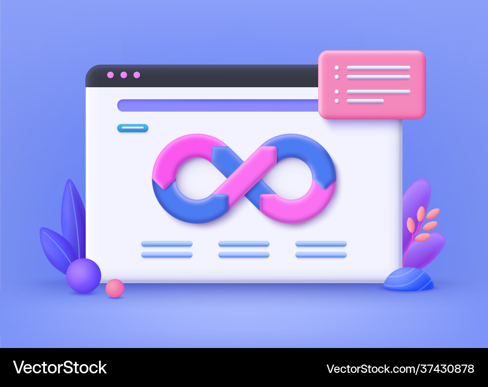 Devops concept web development developing vector image