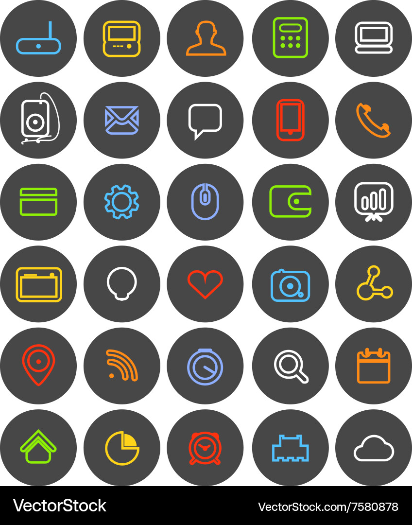 Different simple web navigation pictograms collect vector image