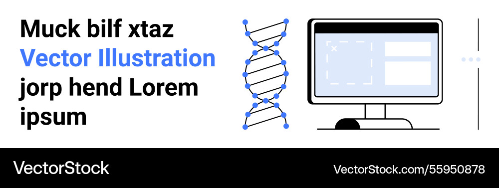 Dna strand and computer screen highlighting Dna strand and computer screen highlighting vector image