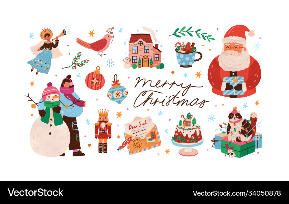Festive Christmas Winter Scene Vector Image