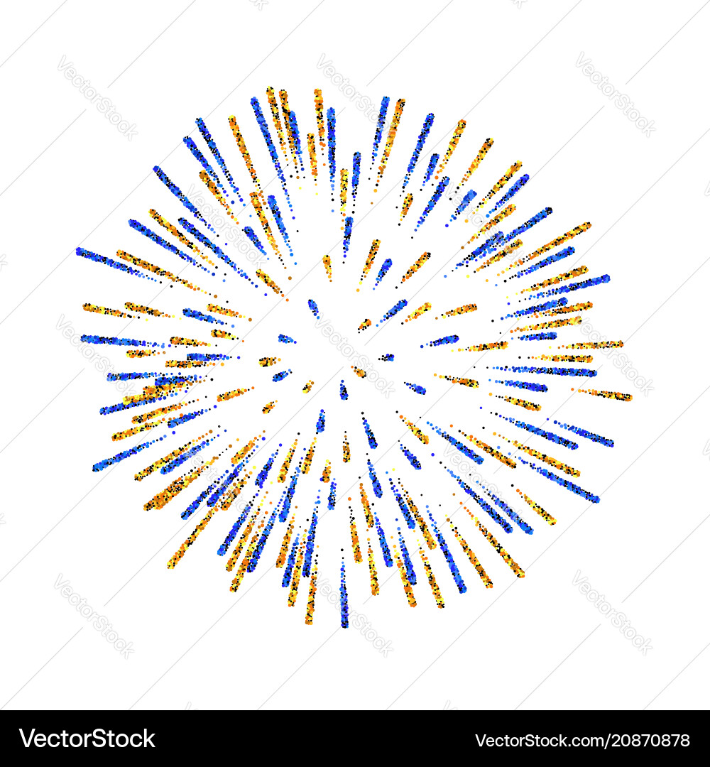 Firework isolated beautiful salute on white Firework isolated beautiful salute on white vector image