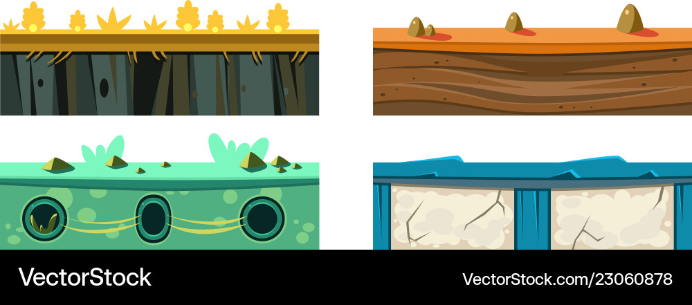 Ground platforms for mobile game user interface Ground platforms for mobile game user interface vector image