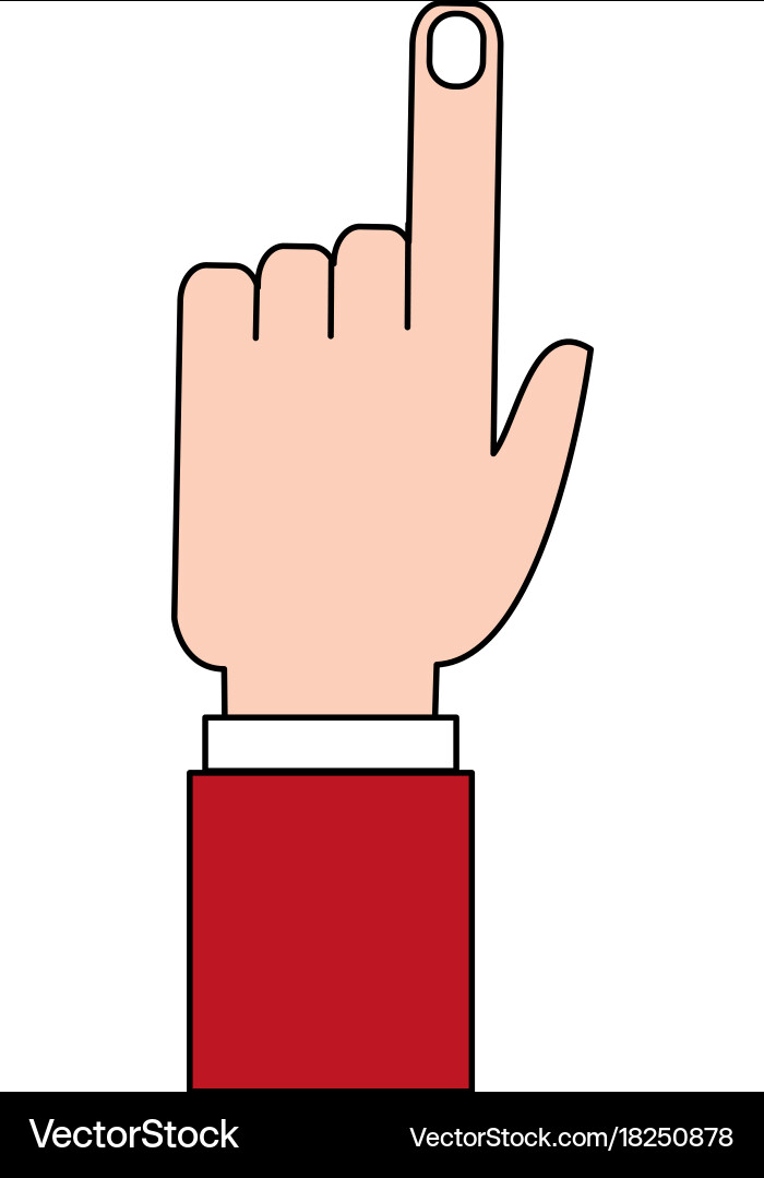 Hand with index finger up icon image vector image