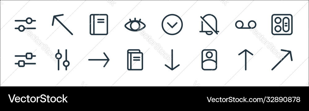 Interface line icons linear set quality Interface line icons linear set quality Vector Image