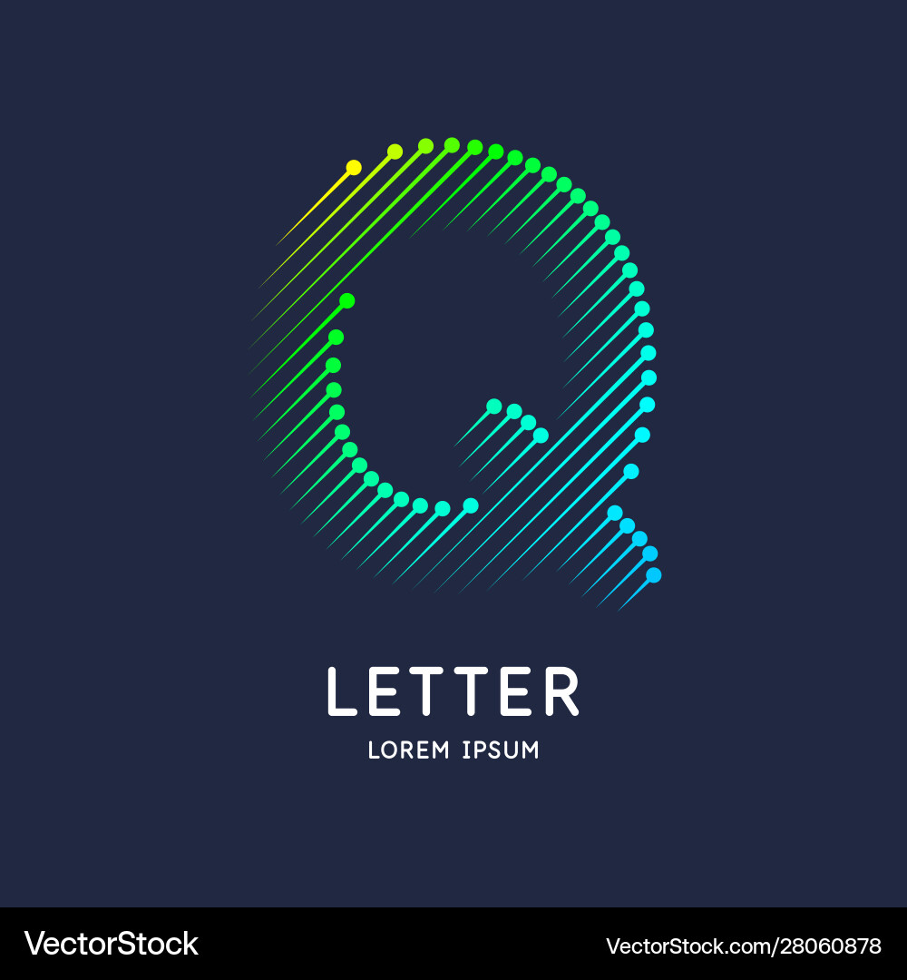 Letter q latin alphabet display Letter q latin alphabet display vector image