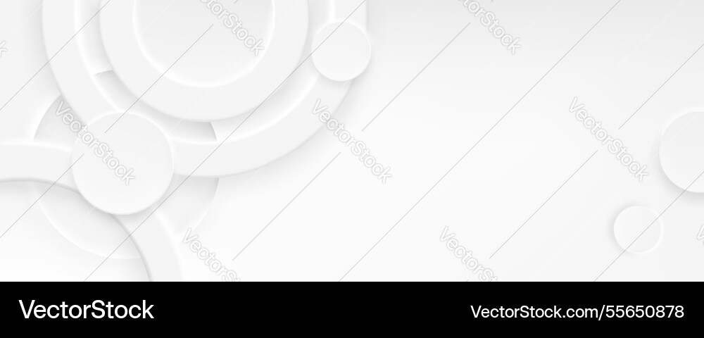 Neumorphism background with soft white circular Vector Image