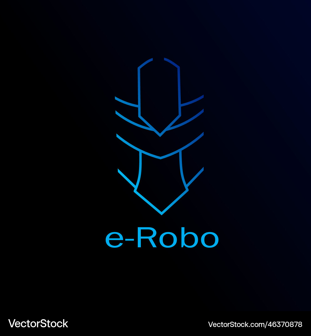 Robot logo design with dark background abstract Vector Image
