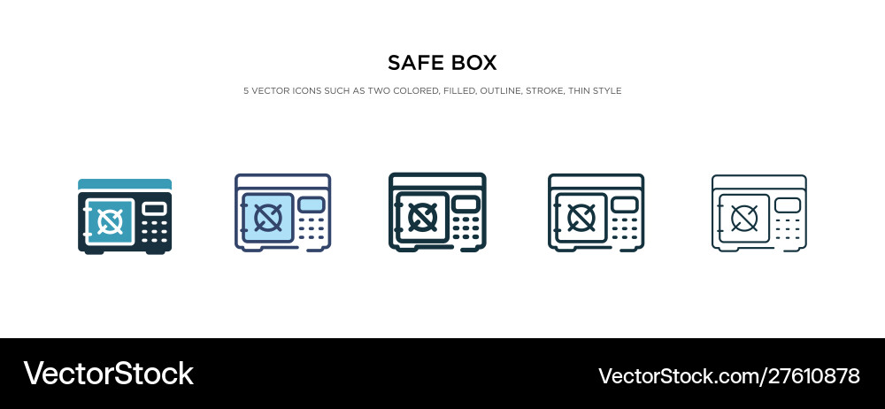 Safe box icon in different style two colored Safe box icon in different style two colored vector image
