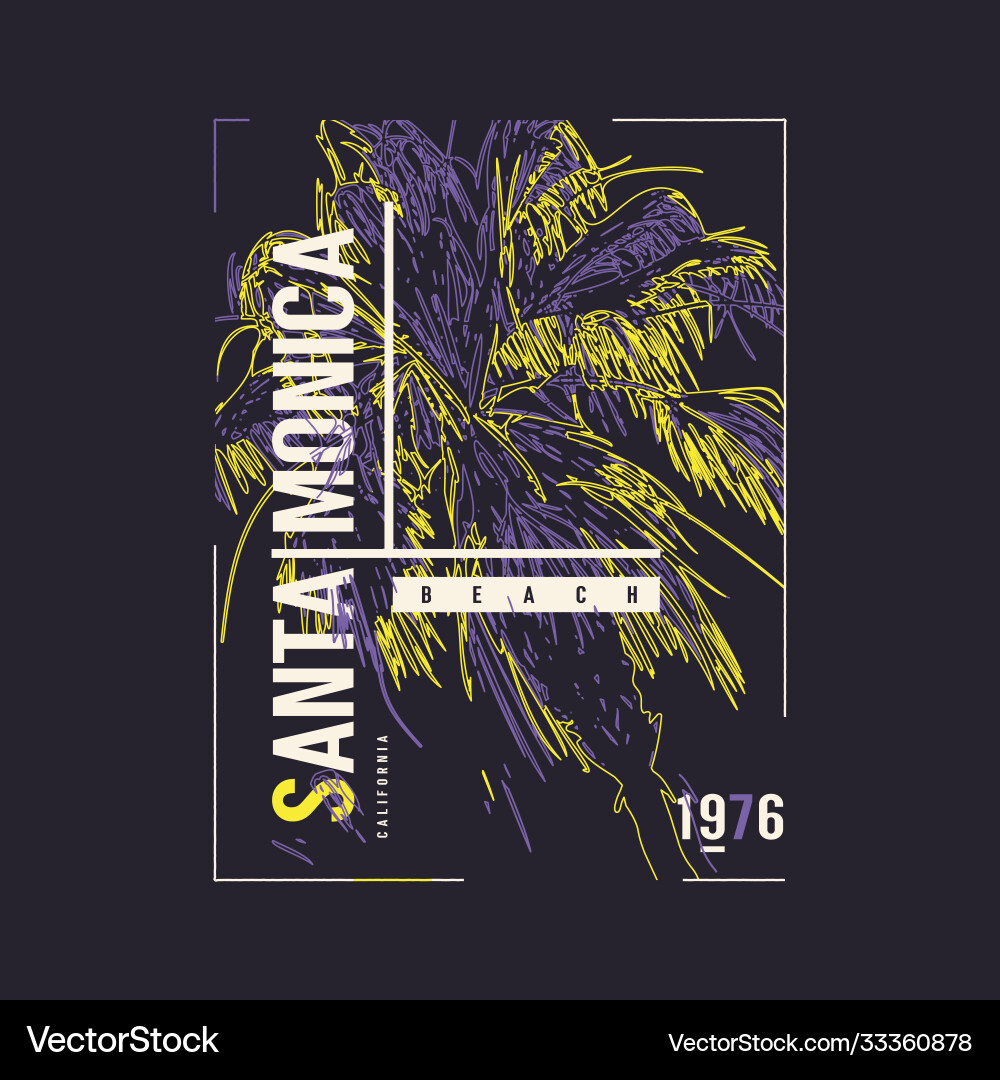 Santa monica california graphisches T-Shirt Santa monica california graphisches T-Shirt vektorbild