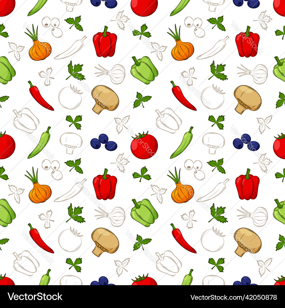 Seamless pattern with a linear hand-drawn Seamless pattern with a linear hand-drawn vector image
