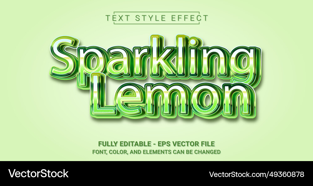 Sparkling Lemon Text Effect Vector Image