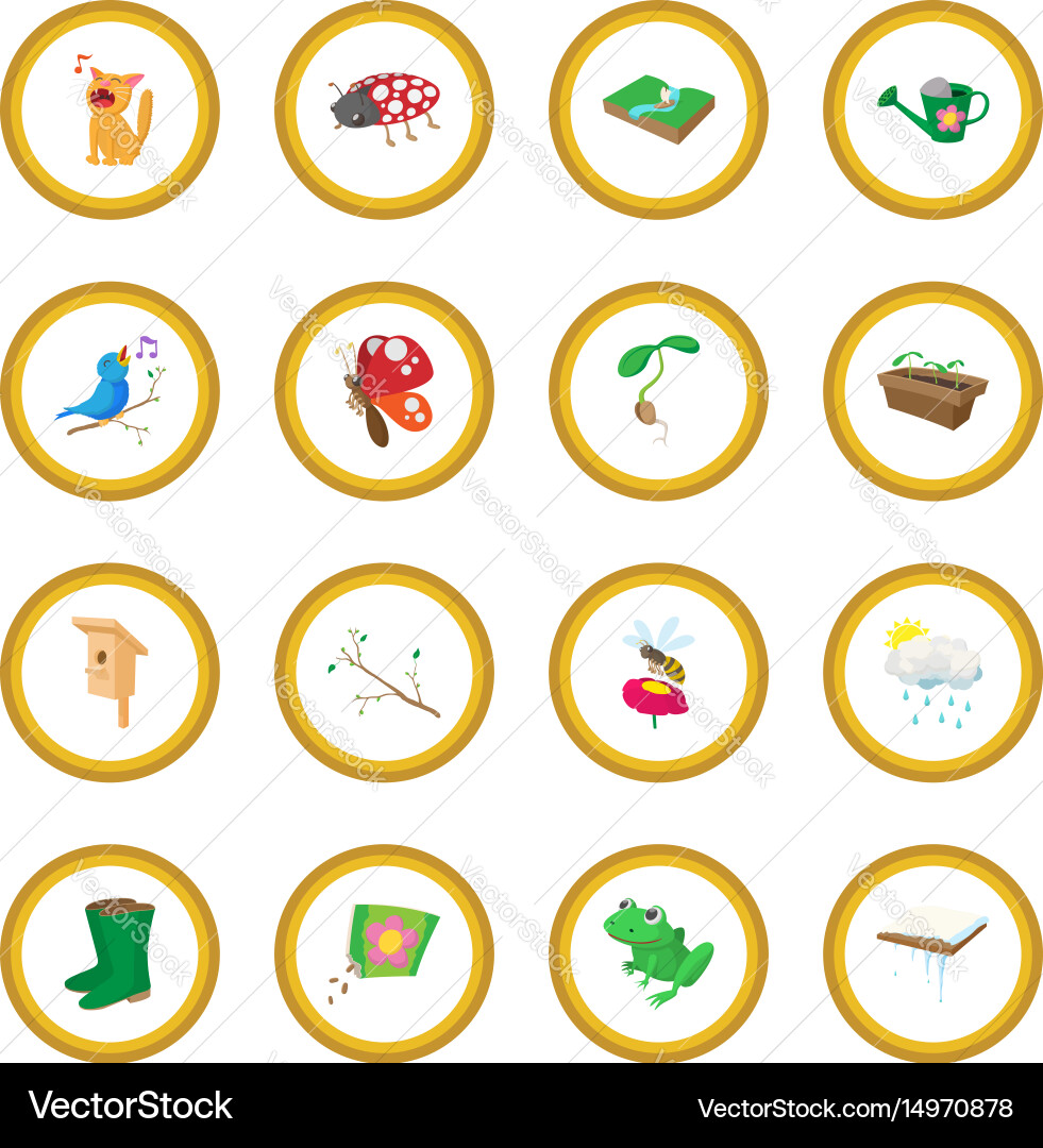 Spring icon circle vector image
