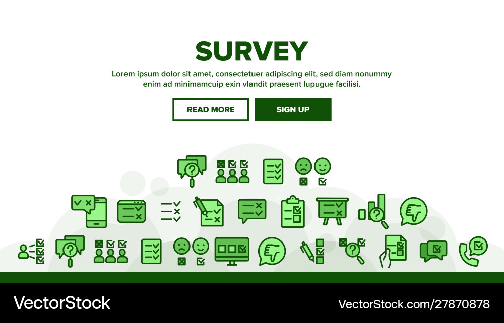Survey rating landing header Survey rating landing header Vector Image