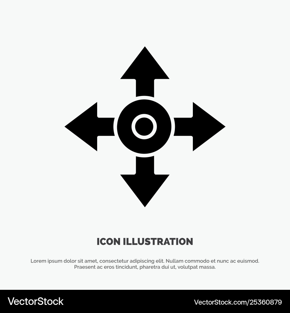 Arrow map location navigation solid glyph icon Arrow map location navigation solid glyph icon Vector Image