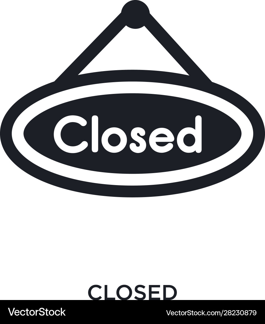 Closed isolated icon simple element from museum Vector Image