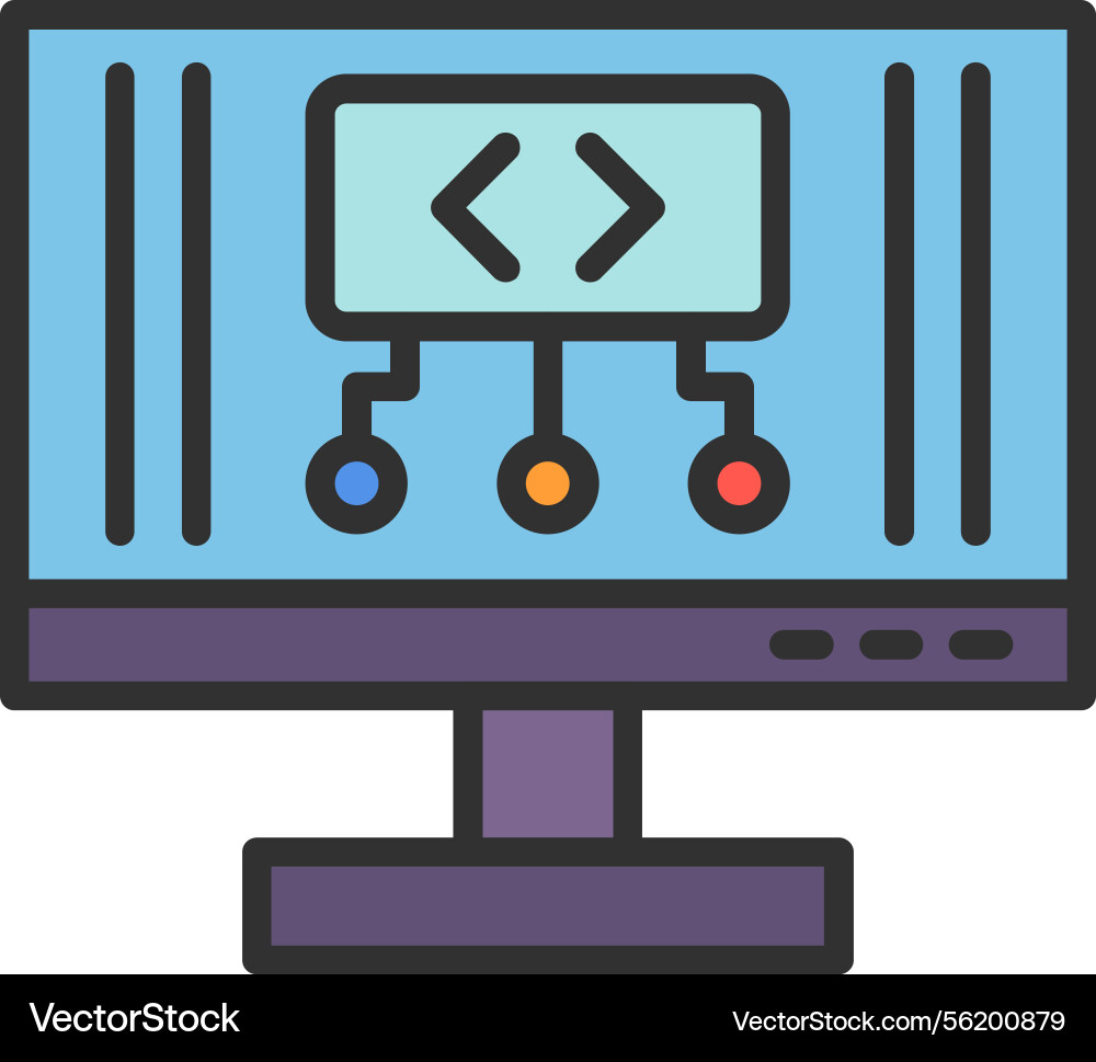 Code outline filled icon vector image