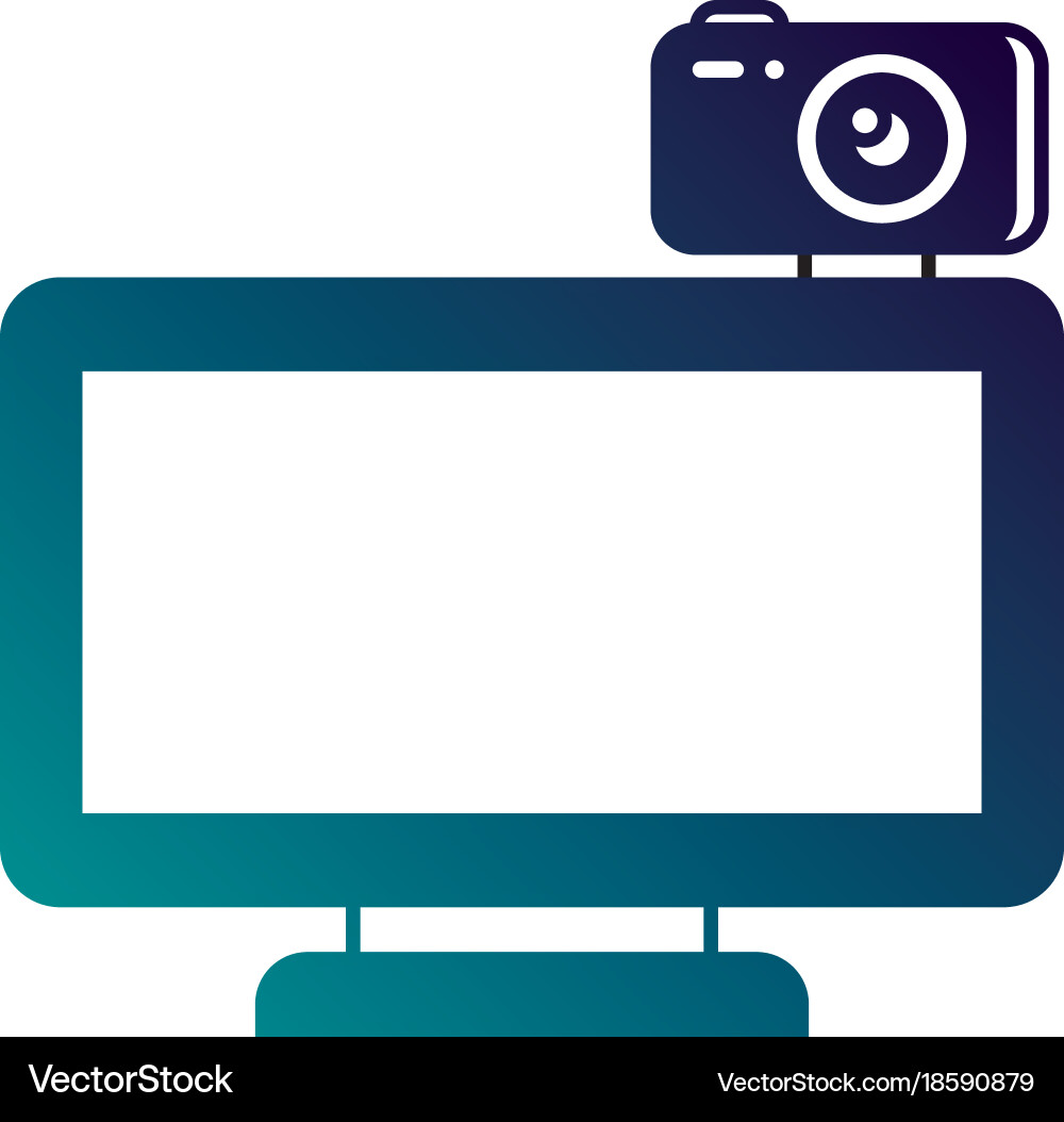 Computer monitor with camera web gadget Vector Image
