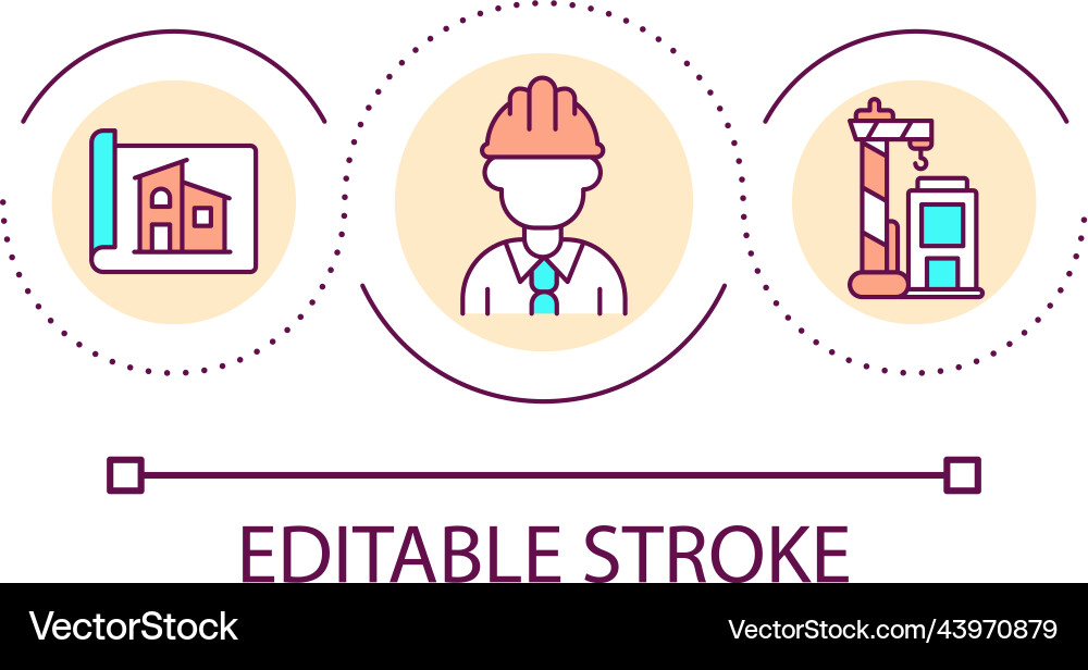 Construction site engineer loop concept icon Construction site engineer loop concept icon vector image
