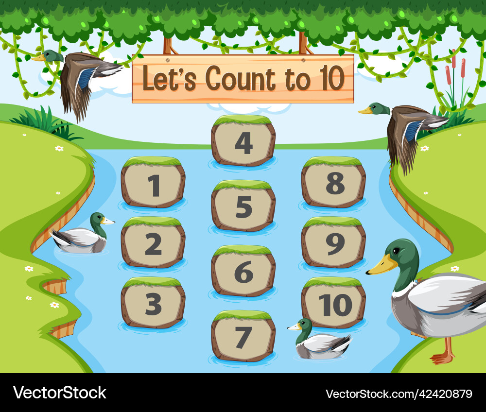 Counting number 1 to 10 Counting number 1 to 10 vector image