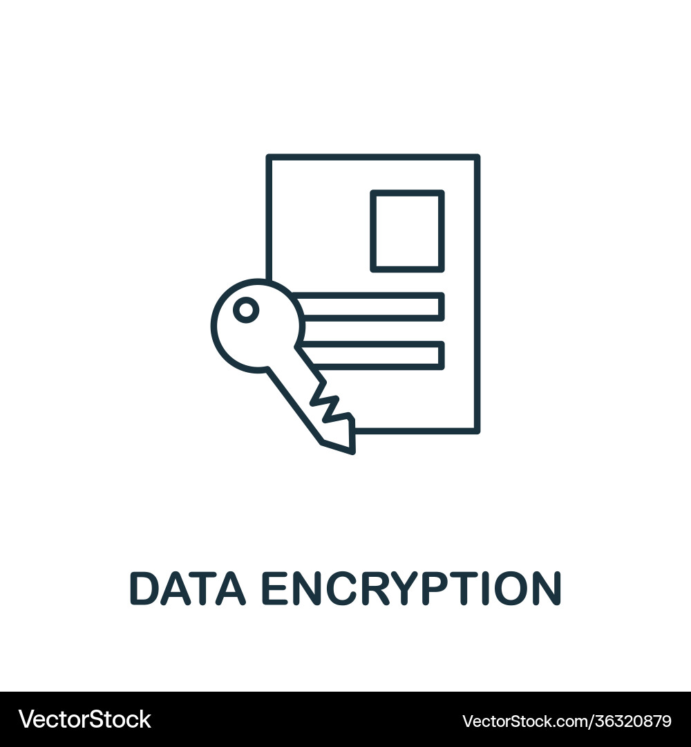Data encryption icon simple element from internet Vector Image