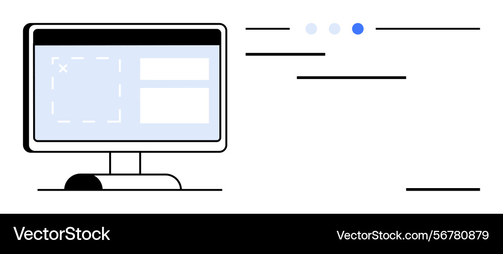 Desktop computer interface with user Vector Image