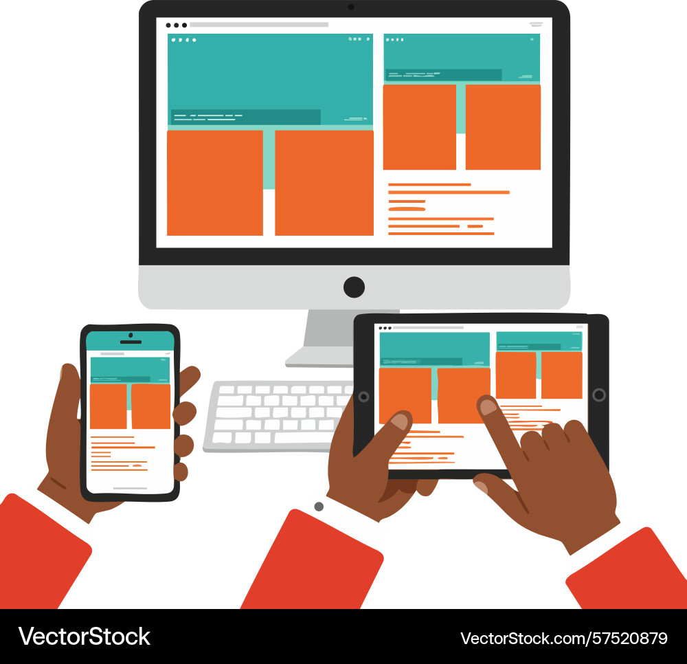 Digital marketing concept with responsive web Vector Image