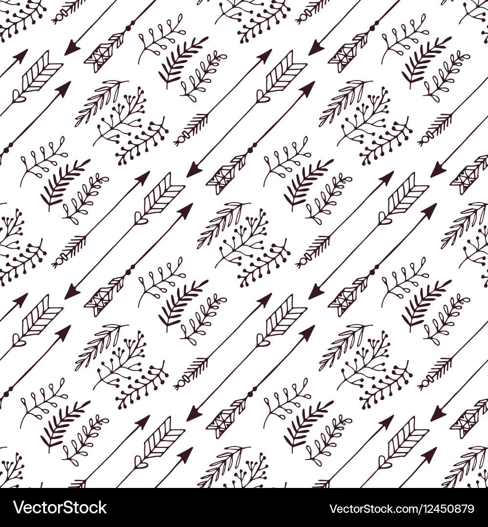 Doodle abstract lines seamless pattern vector image