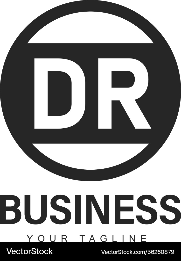 Dr initial a logo design with abstract style vector image